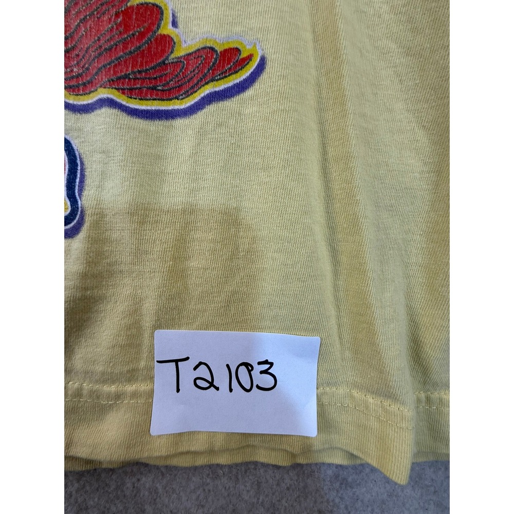 Vintage 2001 Looney Tunes Taz Tasmanian Devil Yellow V-Neck Graphic Tee T2103 - Picture 2 of 9